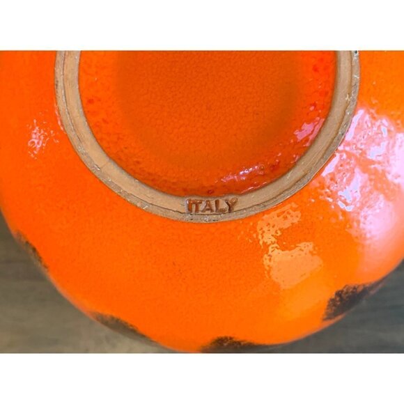 Alvino Bagni Bowl Red Orange White Black Stamped Italy Zigzag Vintage MCM - Picture 8 of 10